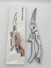 Stainless steel silver chicken bone scissors kitchen multi-functional scissors set with cigar cutter details Picture
